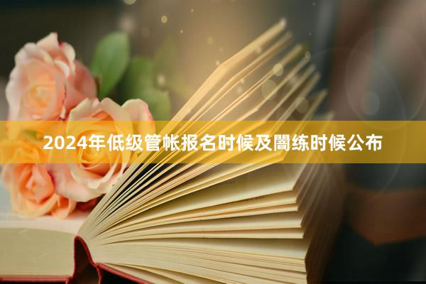 2024年低级管帐报名时候及闇练时候公布